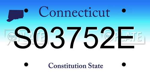 S03752E Connecticut License Plate