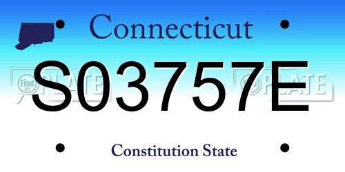 S03757E Connecticut License Plate