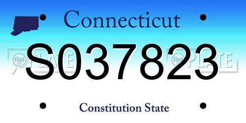 S037823 Connecticut License Plate