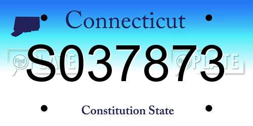 S037873 Connecticut License Plate