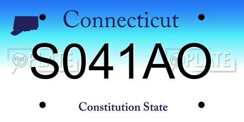 S041AO Connecticut License Plate