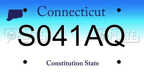 S041AQ Connecticut License Plate