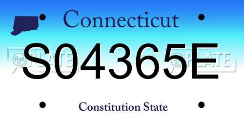 S04365E Connecticut License Plate