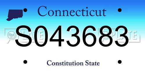 S043683 Connecticut License Plate