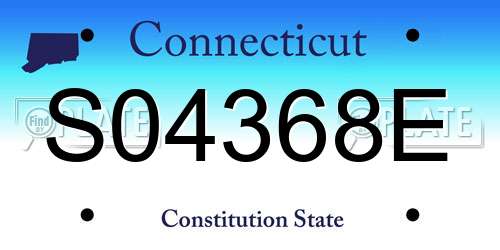 S04368E Connecticut License Plate