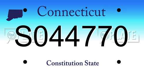 S044770 Connecticut License Plate