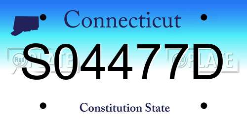 S04477D Connecticut License Plate