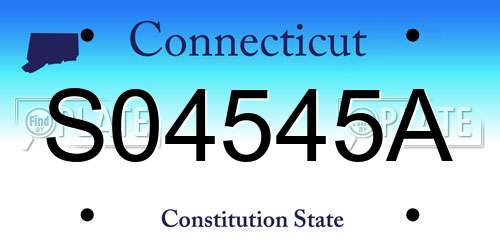 S04545A Connecticut License Plate