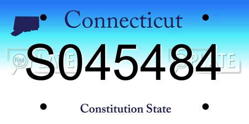 S045484 Connecticut License Plate