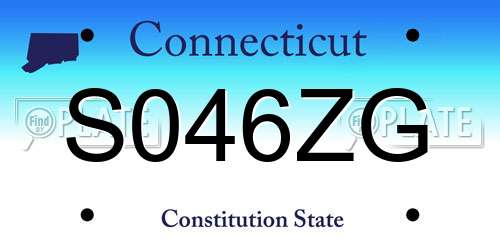 S046ZG Connecticut License Plate