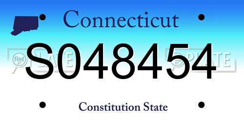 S048454 Connecticut License Plate