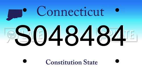 S048484 Connecticut License Plate