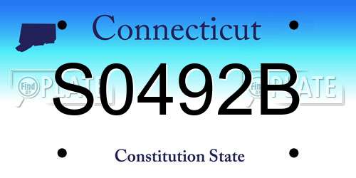 S0492B Connecticut License Plate