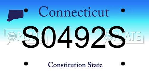 S0492S Connecticut License Plate