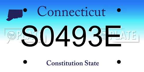 S0493E Connecticut License Plate