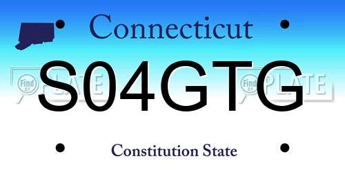 S04GTG Connecticut License Plate