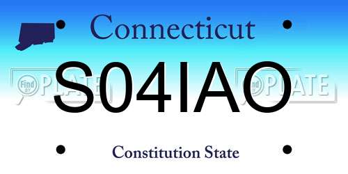S04IAO Connecticut License Plate