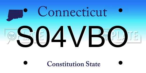 S04VBO Connecticut License Plate