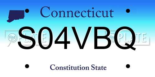 S04VBQ Connecticut License Plate
