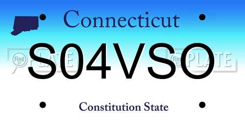 S04VSO Connecticut License Plate