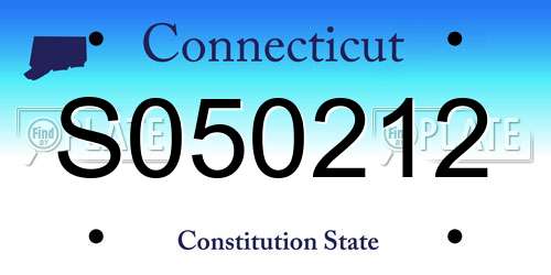 S050212 Connecticut License Plate