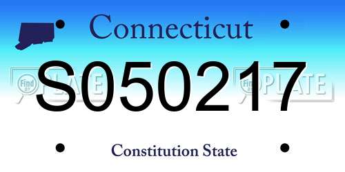 S050217 Connecticut License Plate