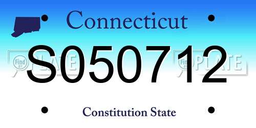 S050712 Connecticut License Plate