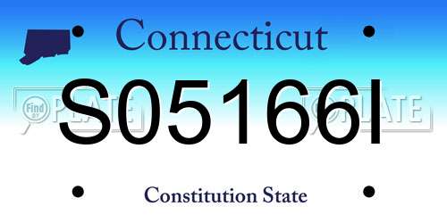 S05166I Connecticut License Plate