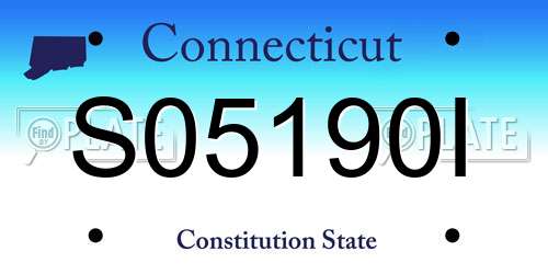 S05190I Connecticut License Plate