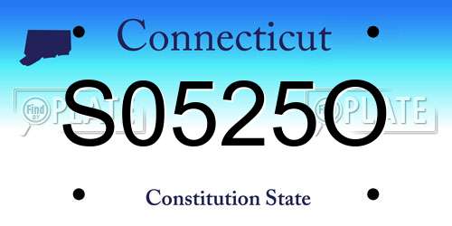 S0525O Connecticut License Plate