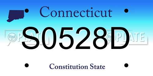 S0528D Connecticut License Plate