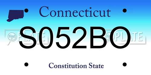 S052BO Connecticut License Plate
