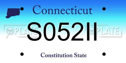 S052II Connecticut License Plate