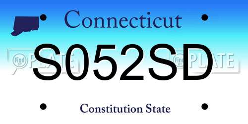 S052SD Connecticut License Plate