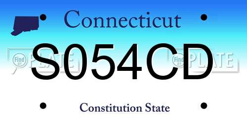 S054CD Connecticut License Plate