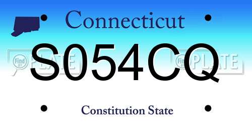 S054CQ Connecticut License Plate