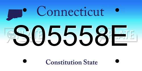 S05558E Connecticut License Plate