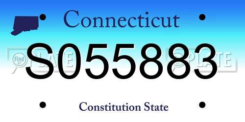 S055883 Connecticut License Plate