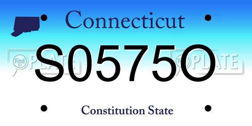 S0575O Connecticut License Plate