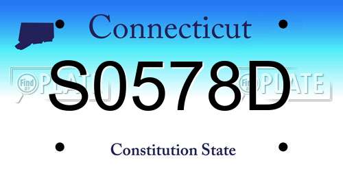 S0578D Connecticut License Plate
