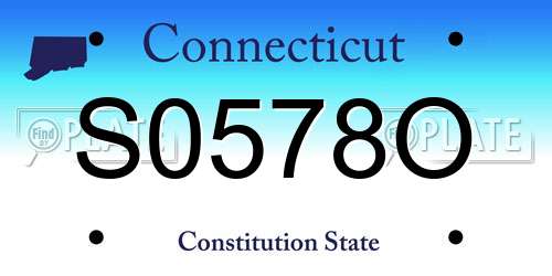 S0578O Connecticut License Plate