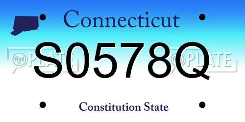 S0578Q Connecticut License Plate