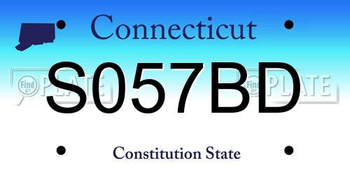 S057BD Connecticut License Plate