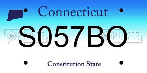 S057BO Connecticut License Plate