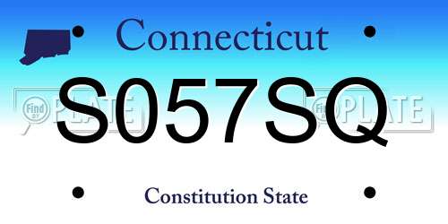 S057SQ Connecticut License Plate