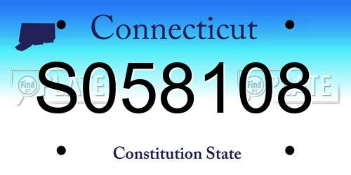 S058108 Connecticut License Plate
