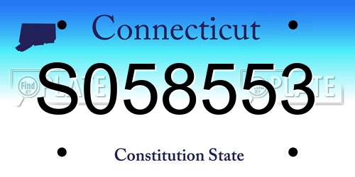 S058553 Connecticut License Plate