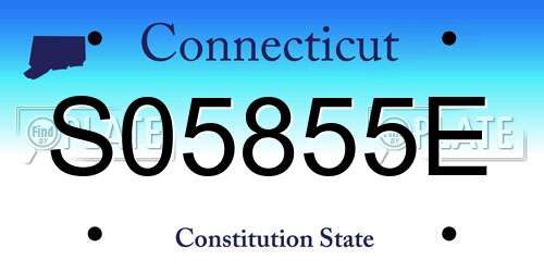 S05855E Connecticut License Plate