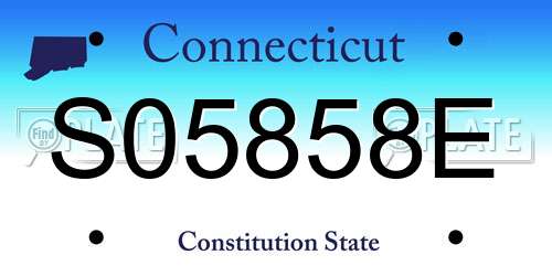 S05858E Connecticut License Plate