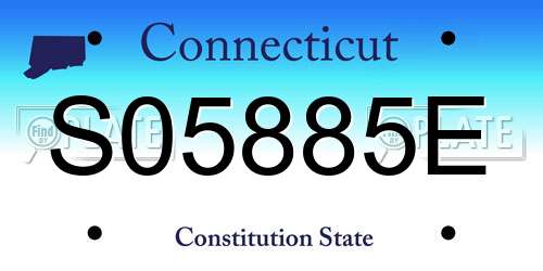 S05885E Connecticut License Plate